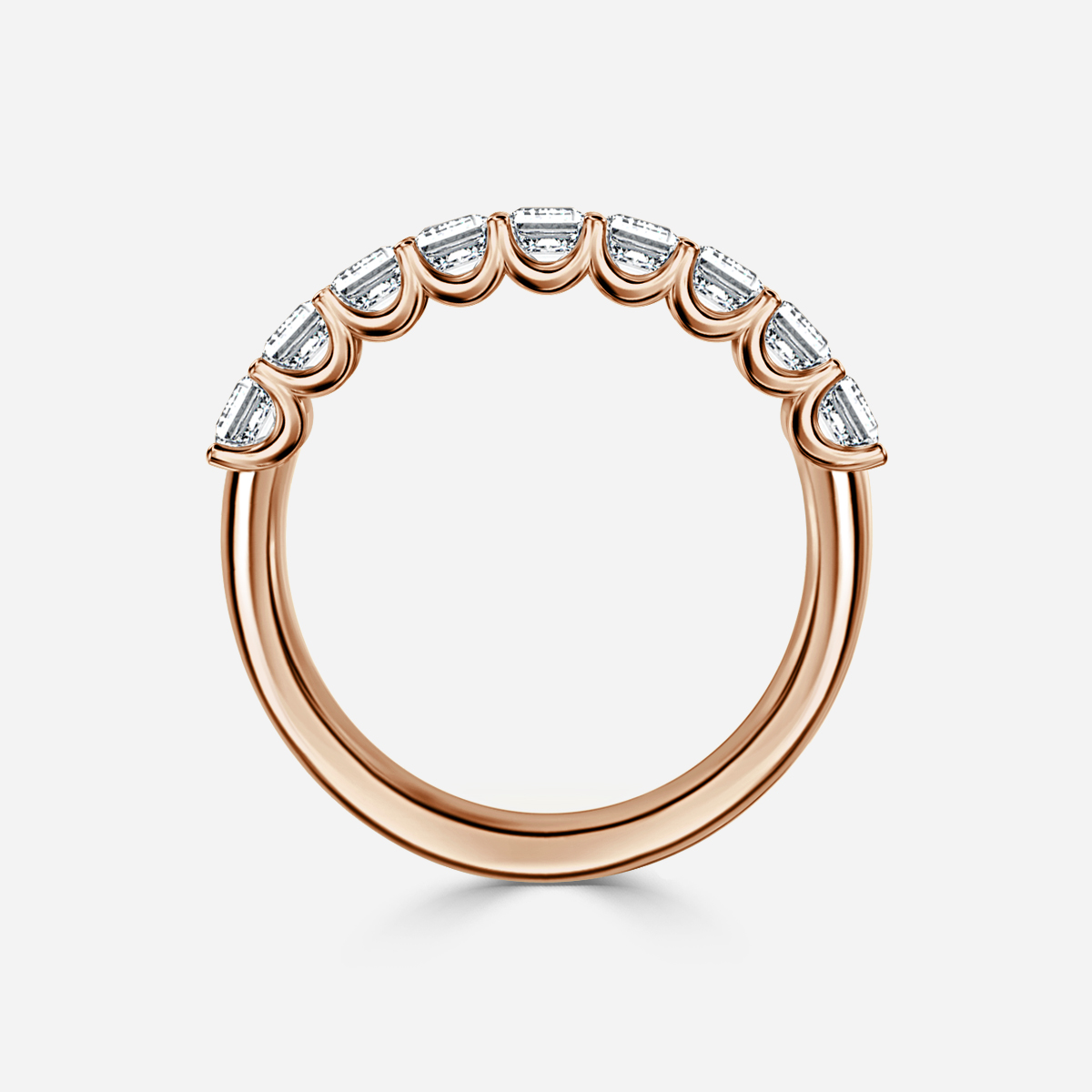 Princess Diamond Half Eternity Ring In Rose Gold