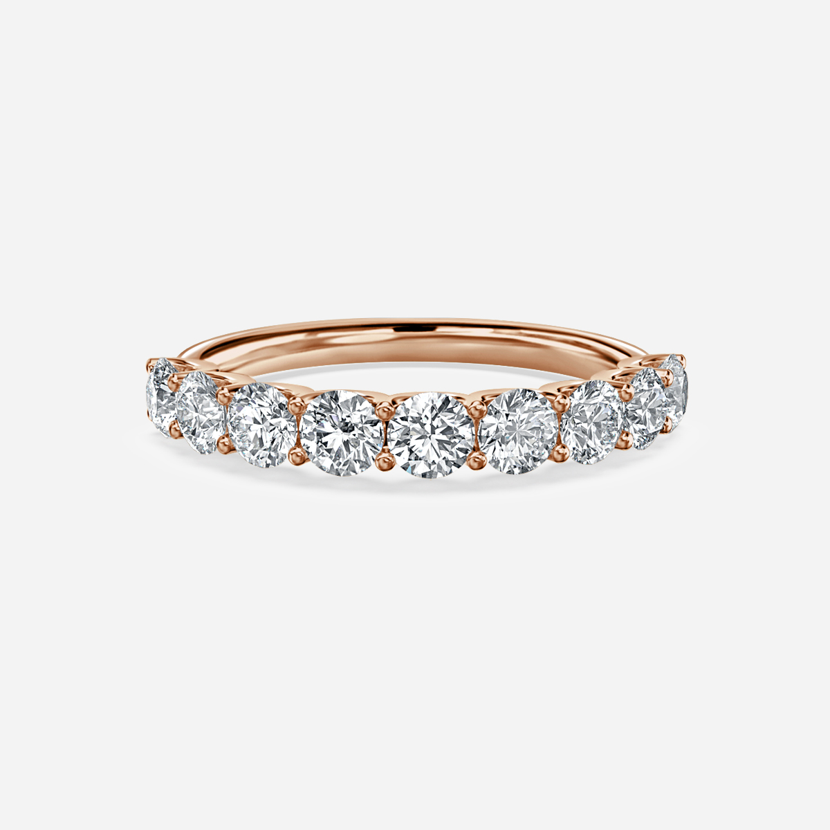 Round Diamond Half Eternity Ring In Rose Gold