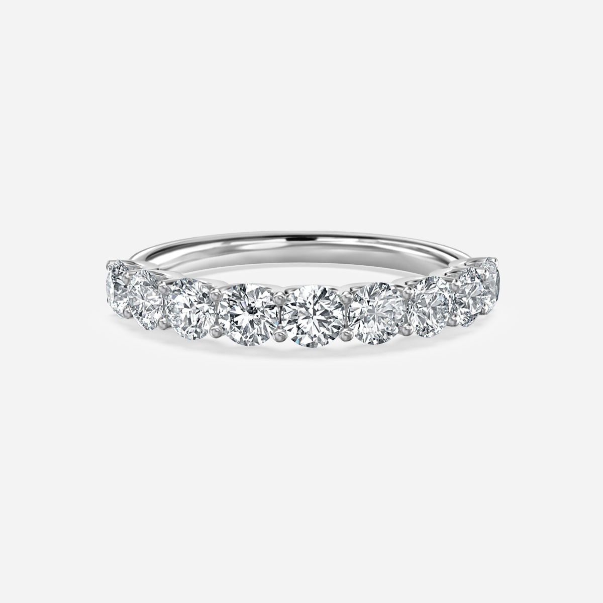 Round Diamond Half Eternity Ring In Platinum