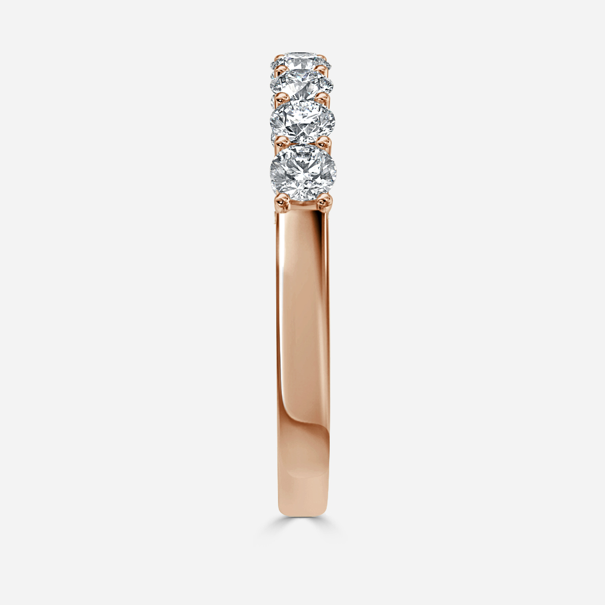 9ct Rose Gold Half Eternity Diamond Ring – 15 Point / 0.15 TCW – 3mm Band – Elma Jewellery