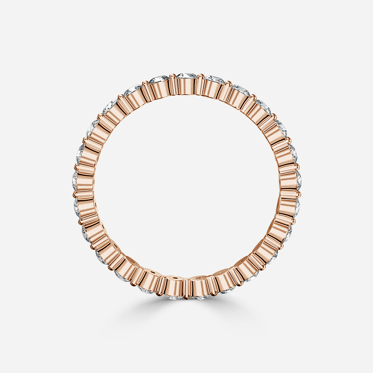 Single Shared Claw Eternity Ring In Rose Gold