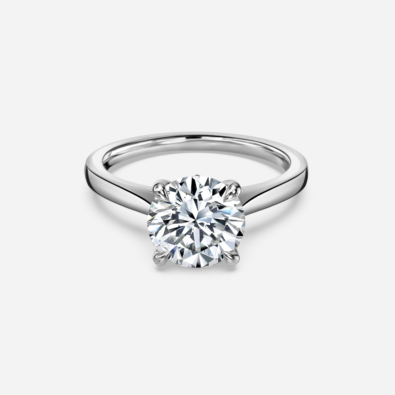 Tulip White Gold Solitaire Engagement Ring