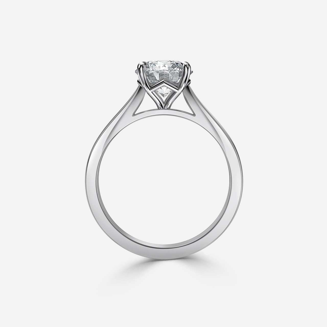 Tulip White Gold Solitaire Engagement Ring