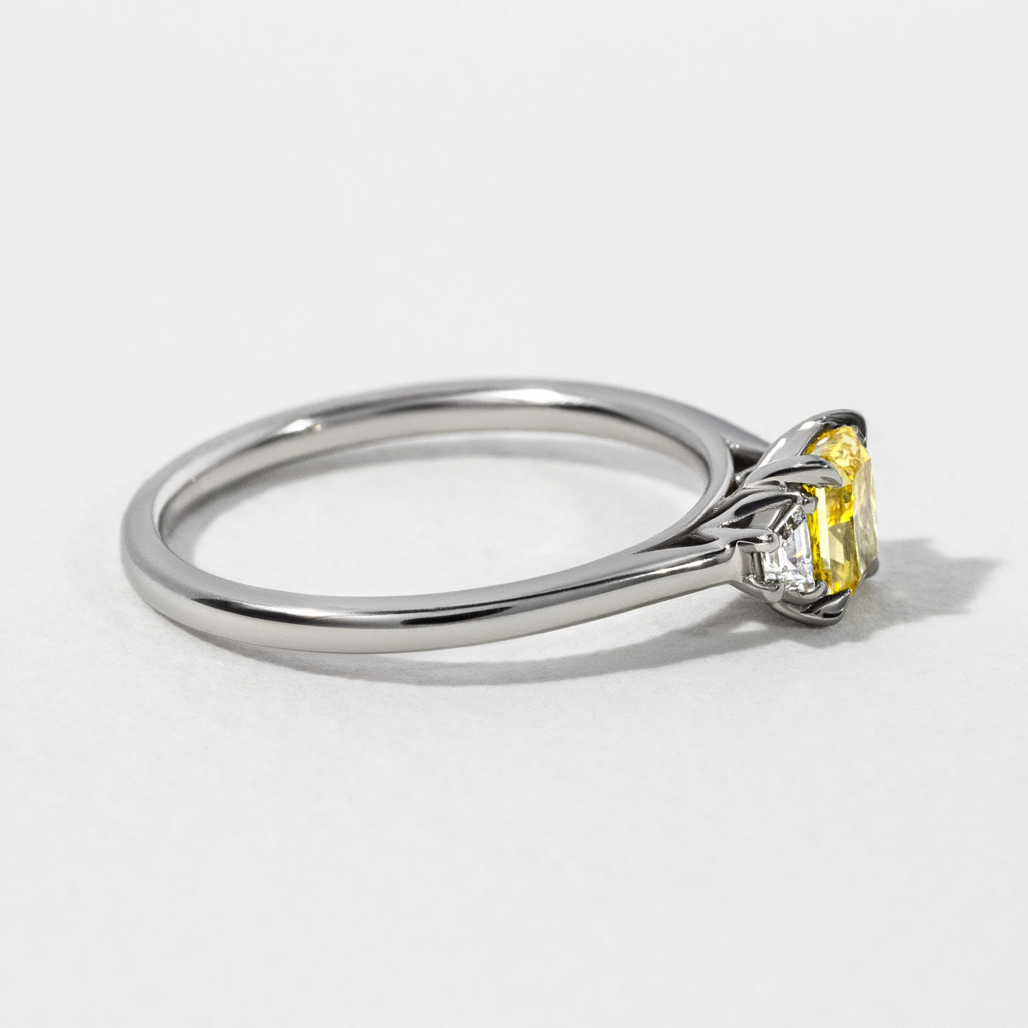 Radiant Yellow Gemstone Trilogy Engagement Ring