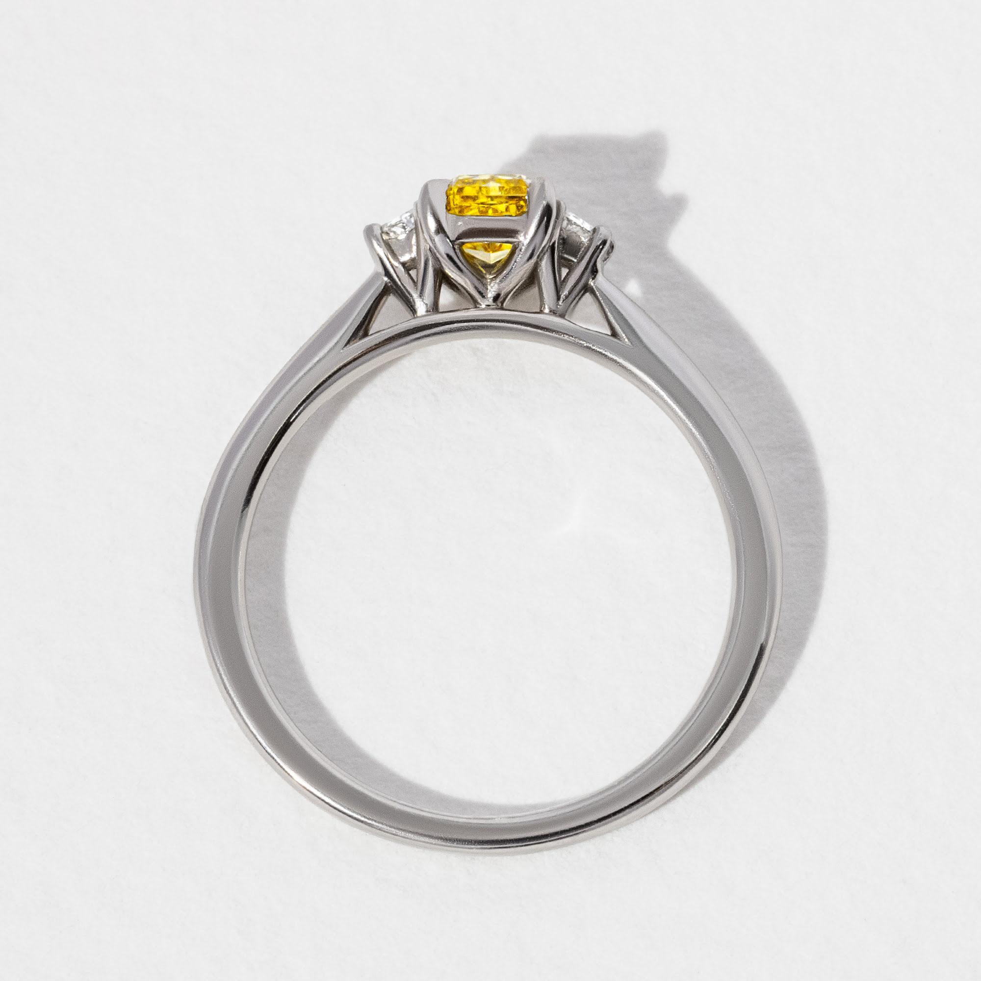 Radiant Yellow Gemstone Trilogy Engagement Ring