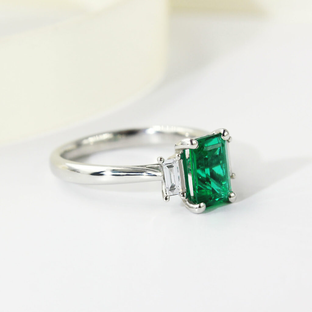 Zambian Emerald Engagement Ring 1.10ct