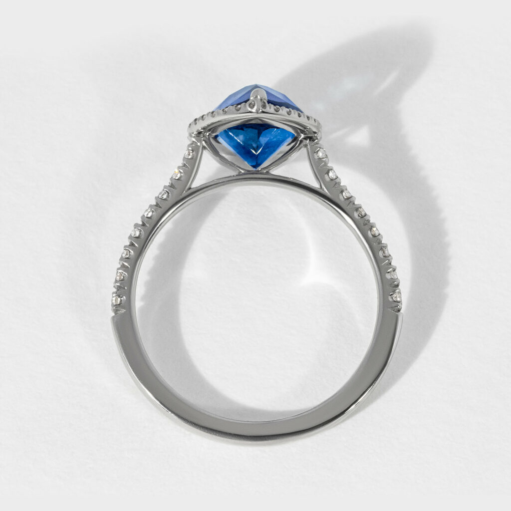 Sapphire Pear Halo Engagement Ring