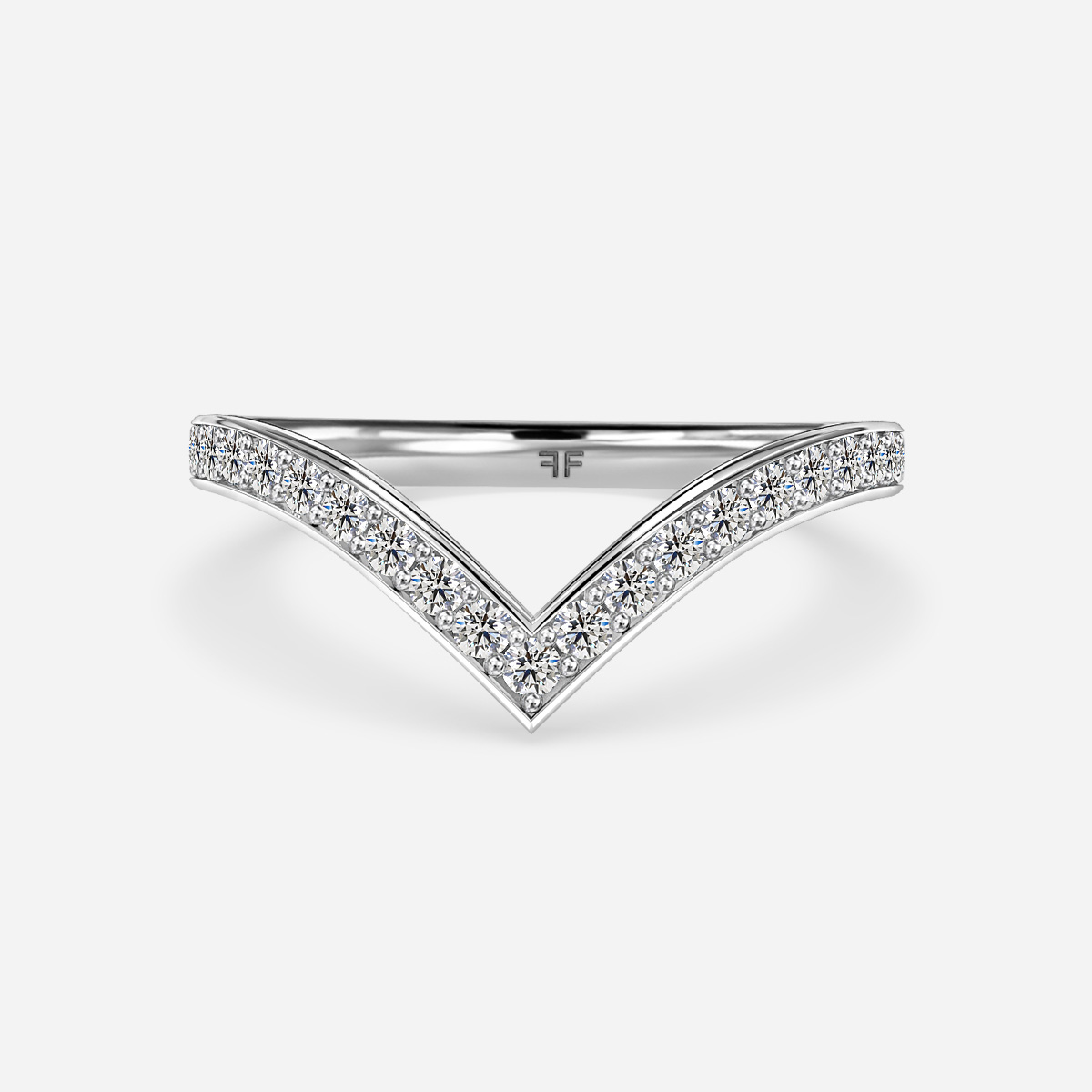 Designer V -shape Platinum & Rose Gold Cocktail Ring for Women JL PT 9