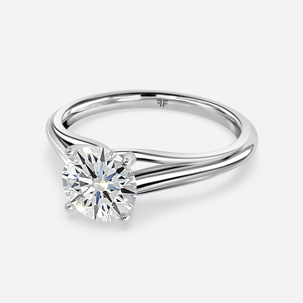 Solitaire split shank hot sale engagement rings