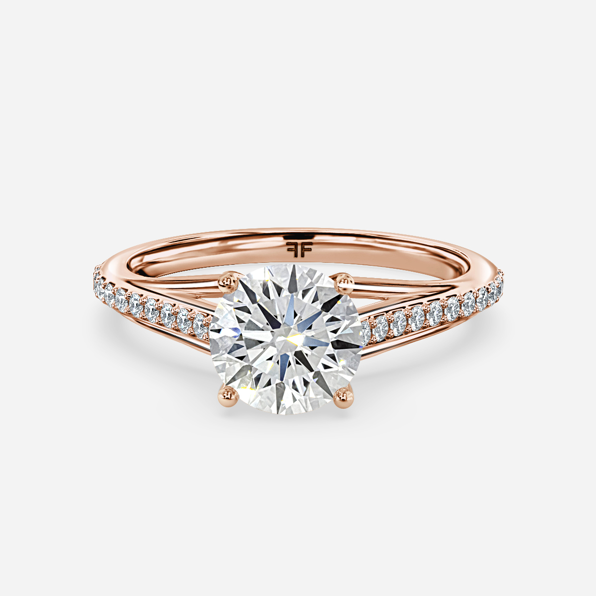 Single stone rose gold engagement ring sale