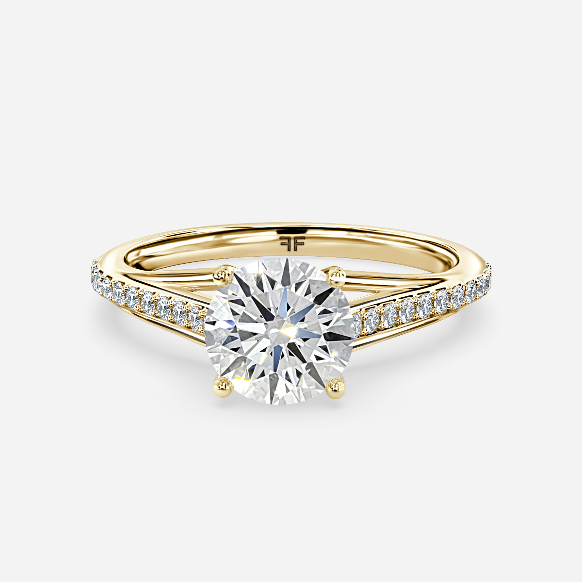 Olina Pave Yellow Gold Engagement Ring