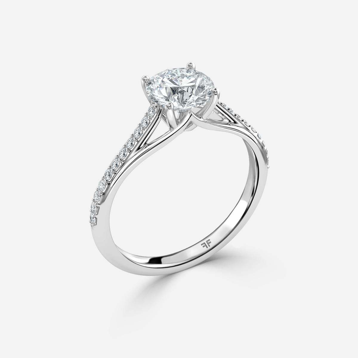 Olina Pave Platinum Engagement Ring