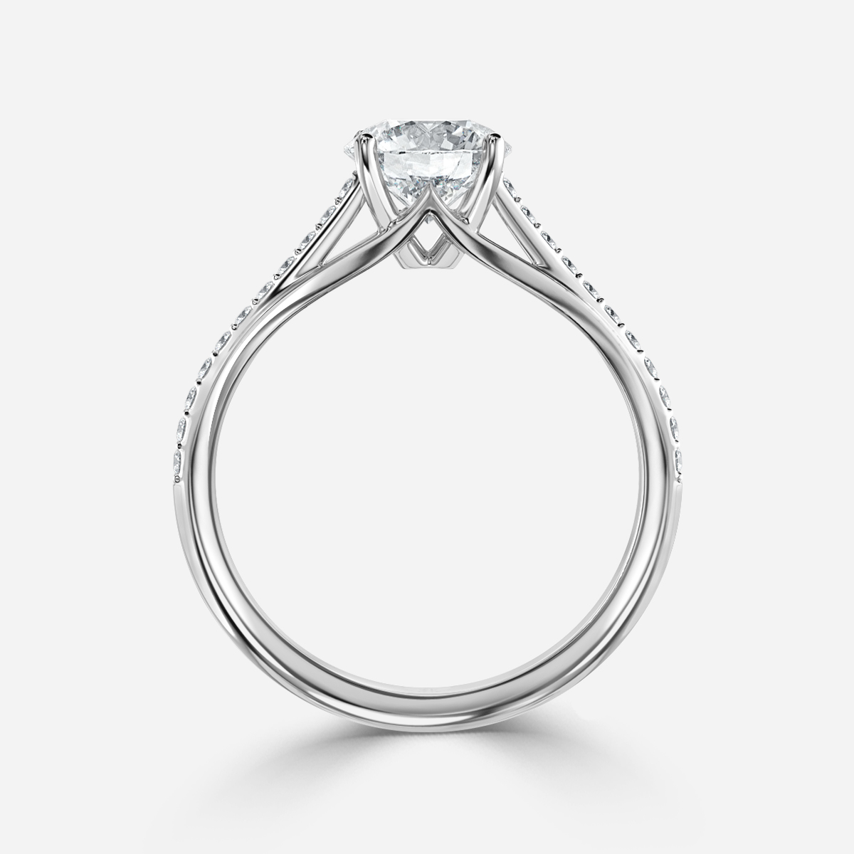 Olina Pave Platinum Engagement Ring