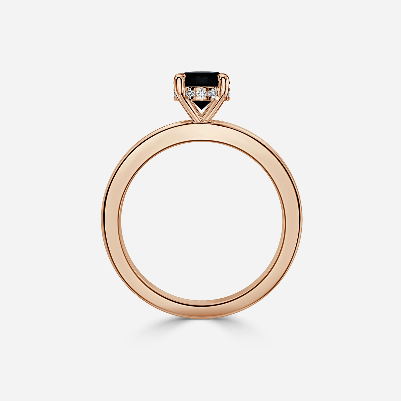 Kate Oval Black Diamond In Rose Gold