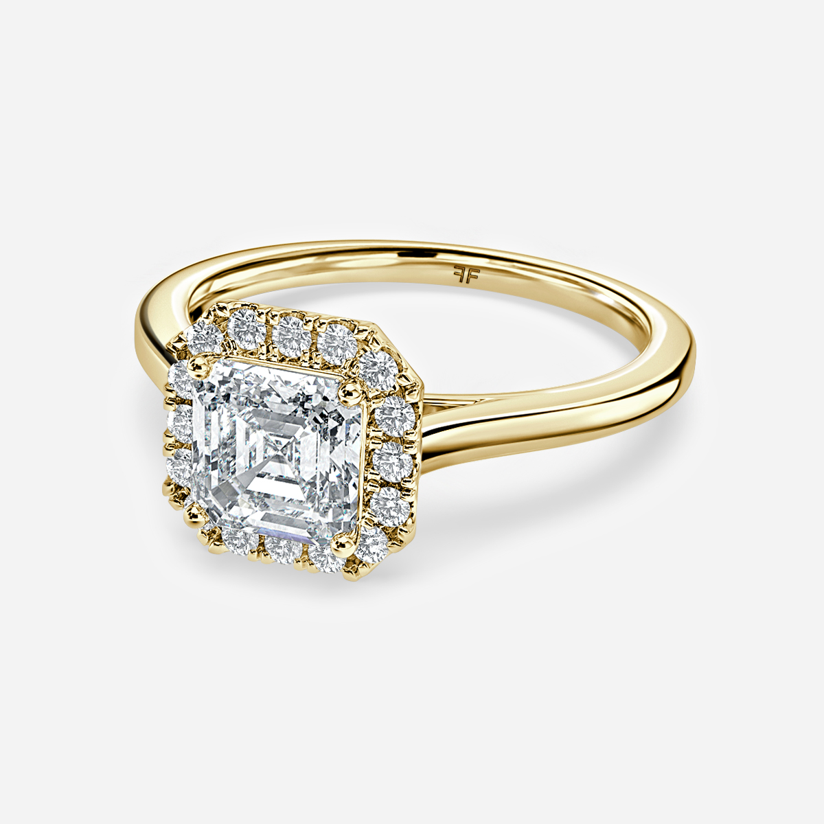 Maya Petite Plain Yellow Gold Halo Engagement Ring