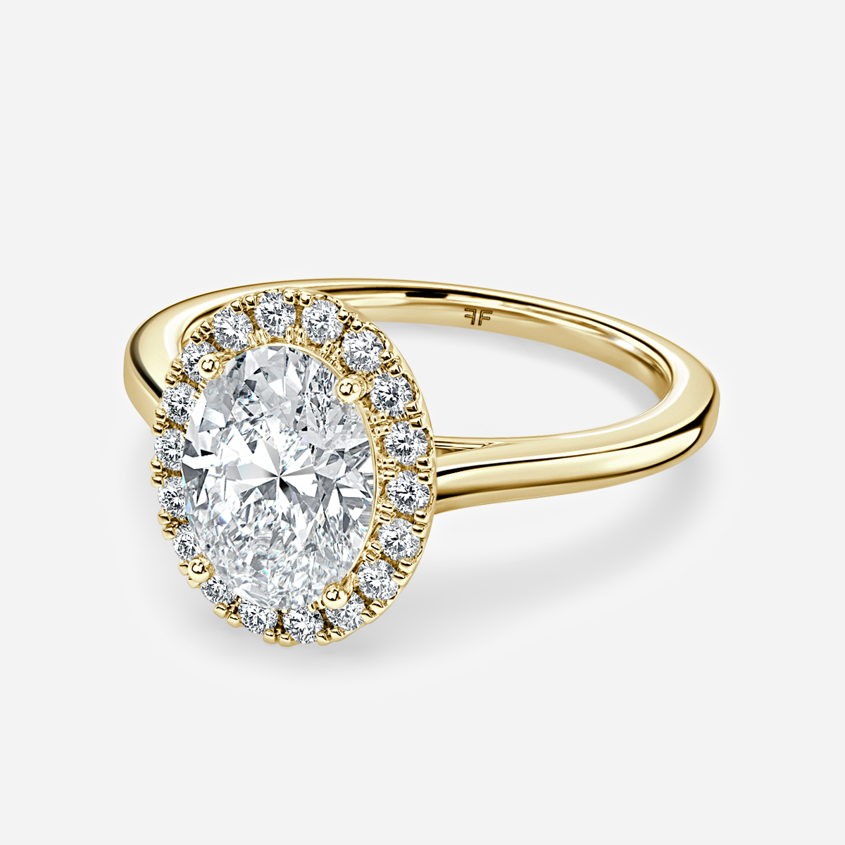 Maya Petite Plain Yellow Gold Halo Engagement Ring