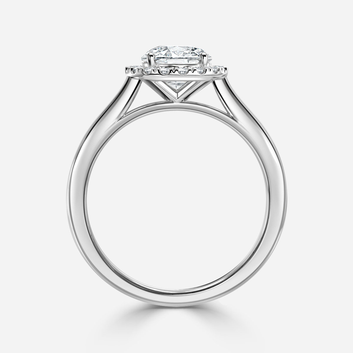 Maya Petite Plain White Gold Halo Engagement Ring