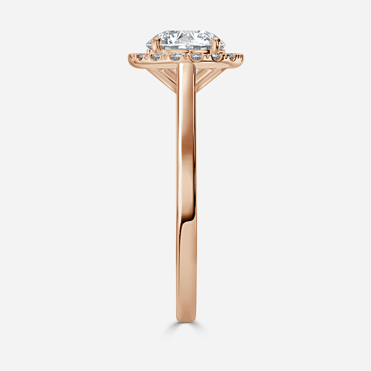 Maya Petite Plain Rose Gold Halo Engagement Ring