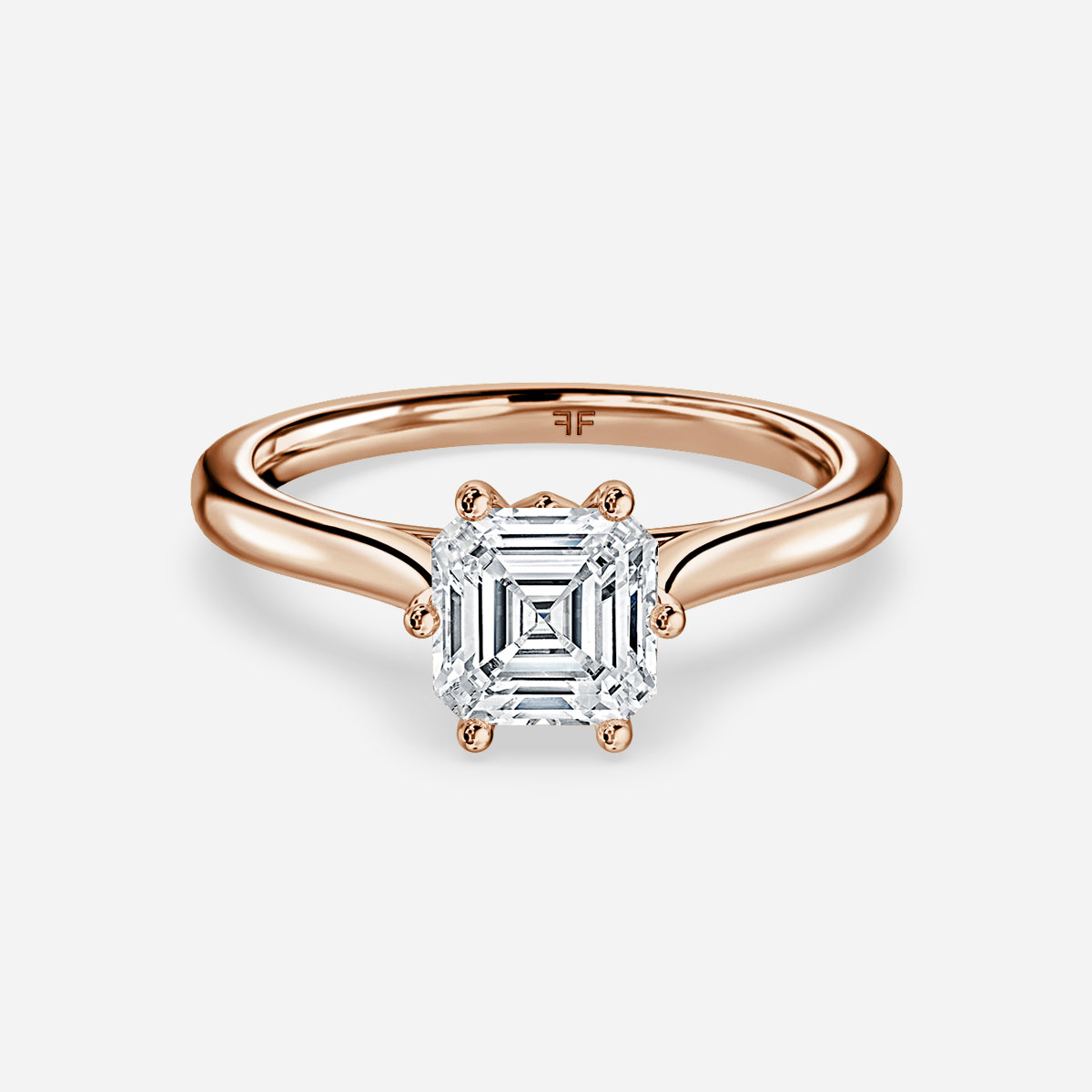 Asscher cut diamond engagement rings
