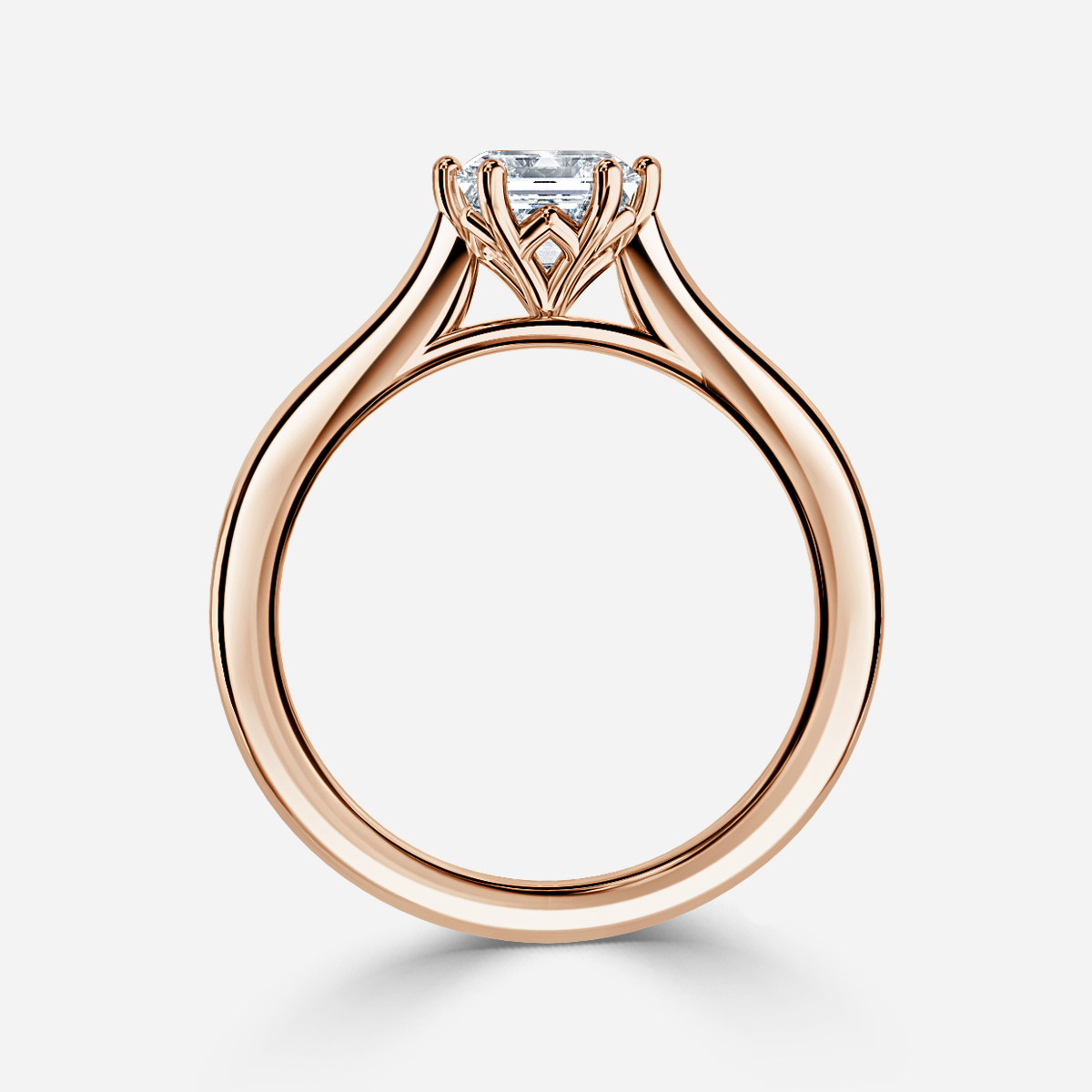 Rose Plain Engagement Ring In Rose Gold