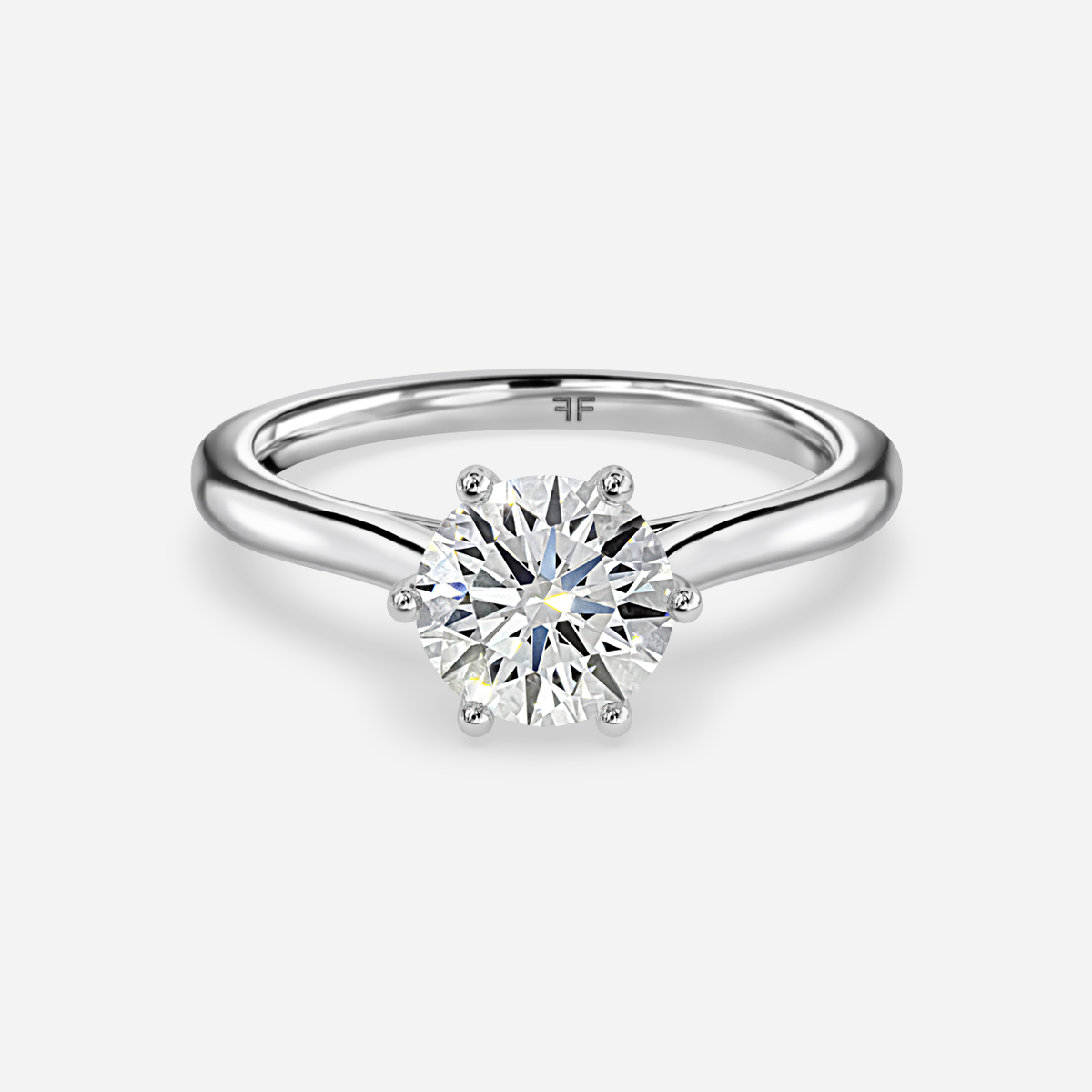 Rose Plain Engagement Ring In Platinum