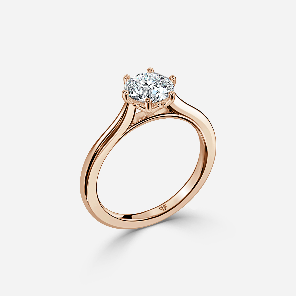 Rose Plain Engagement Ring In Rose Gold