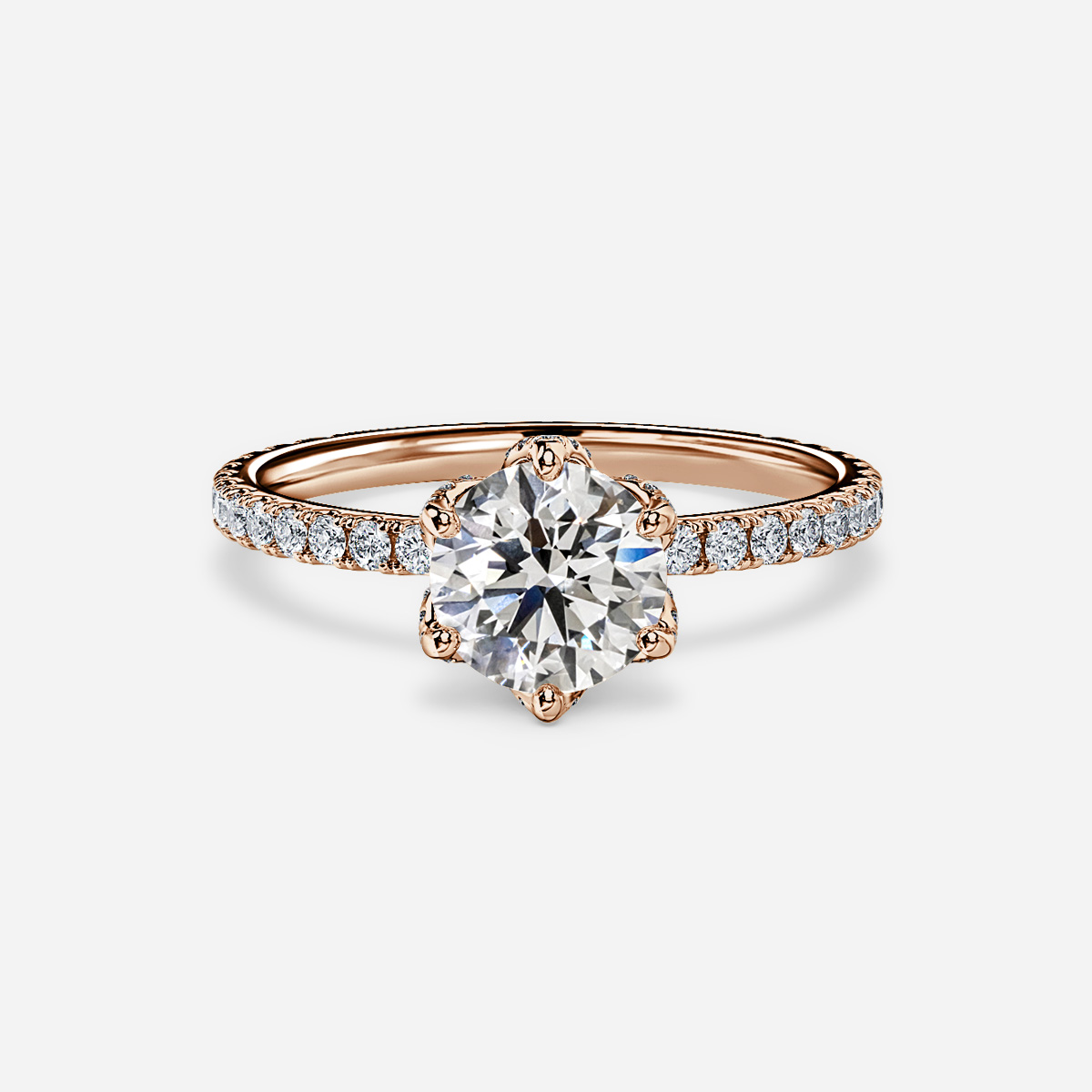 Salt and pepper diamonds engagement ring, Dainty diamond ring, rose go –  Lily & Dahlia