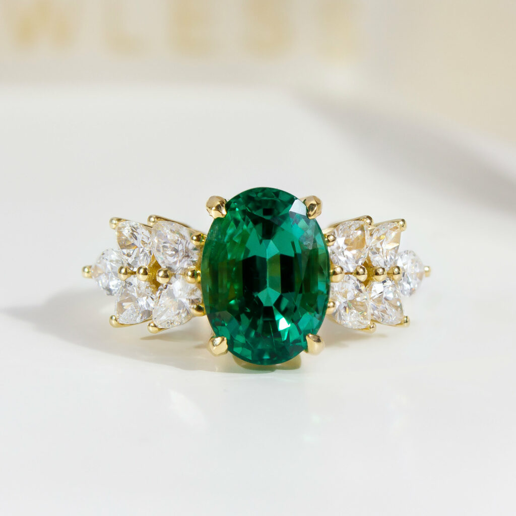 Zambian Oval Emerald Cluster Gold 4.3ct