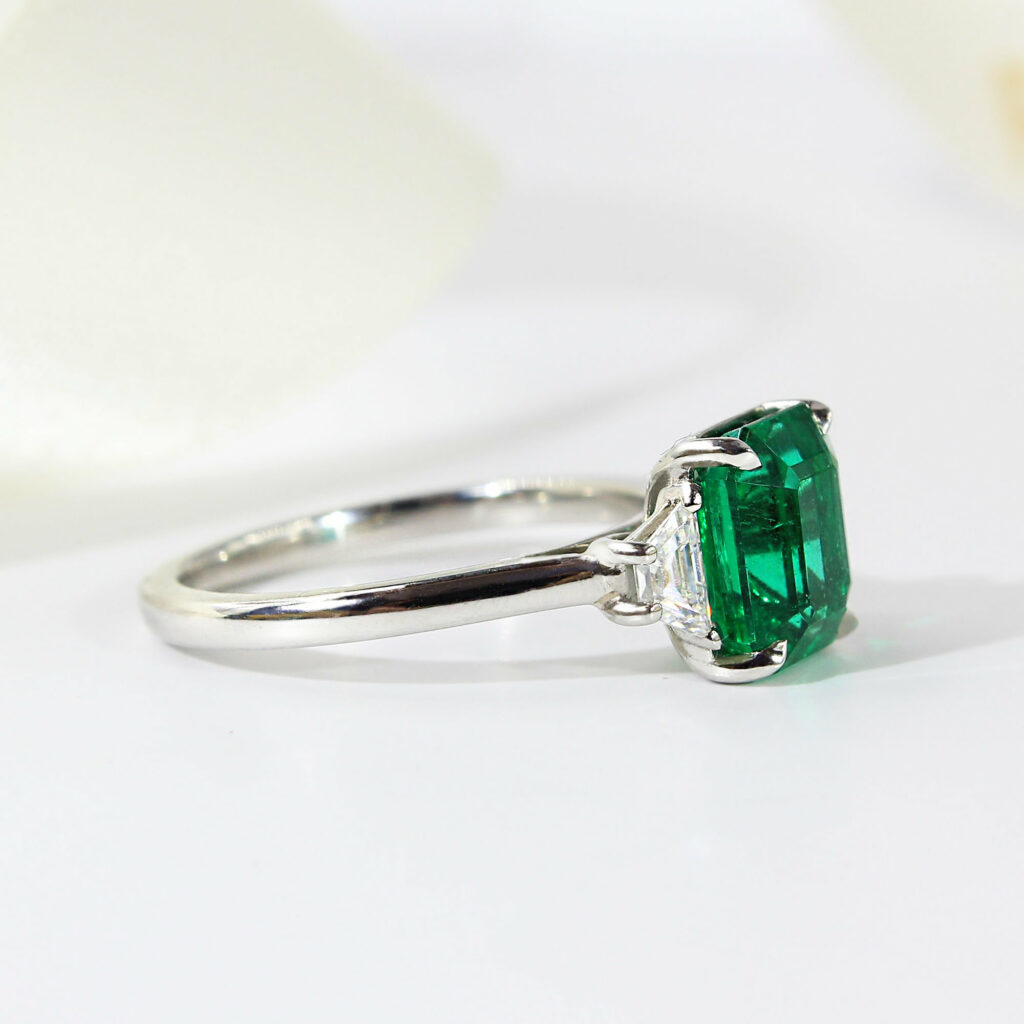 Emerald Trilogy Engagement Ring- 2.20ct