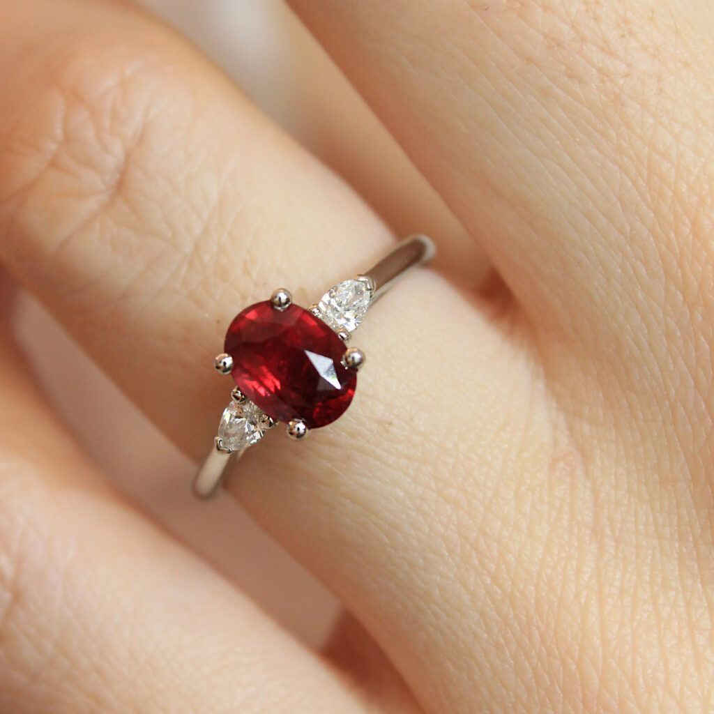 Oval Ruby Trilogy 1.30ct