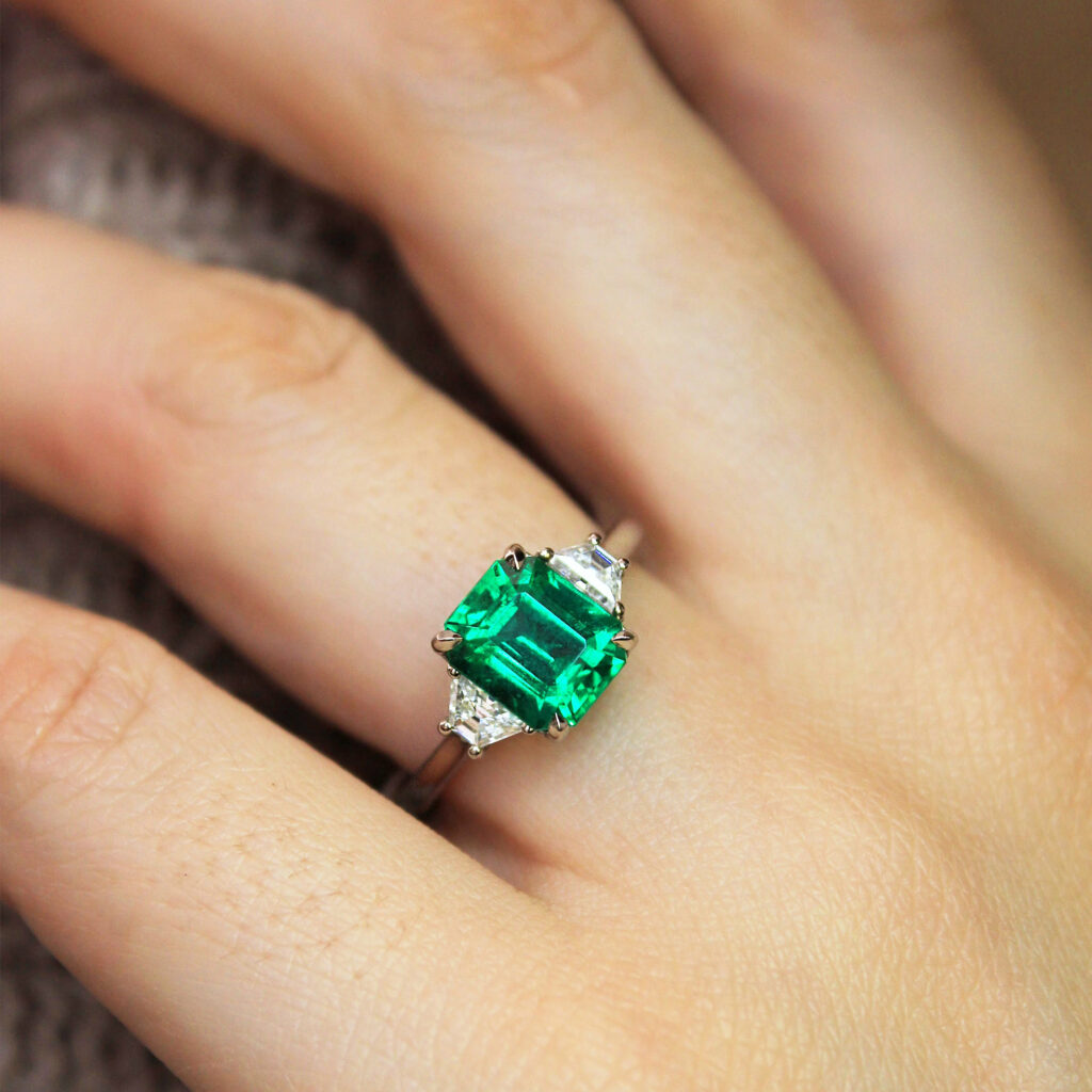 Emerald Trilogy Engagement Ring- 2.20ct