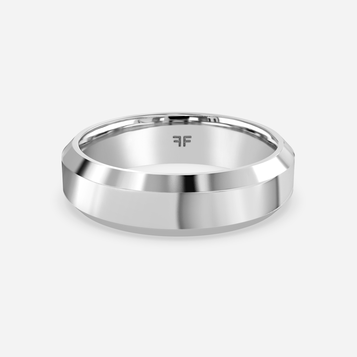 Gents 5mm White Gold Wedding Ring