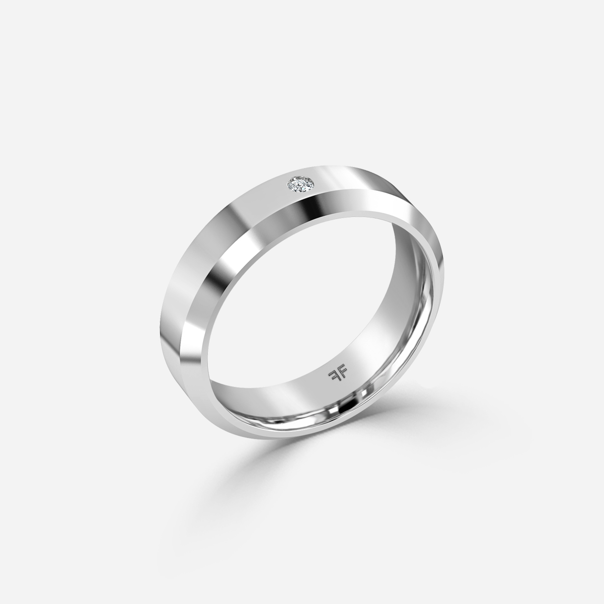 Ezra 6mm White Gold Wedding Ring - Flawless Fine Jewellery - London