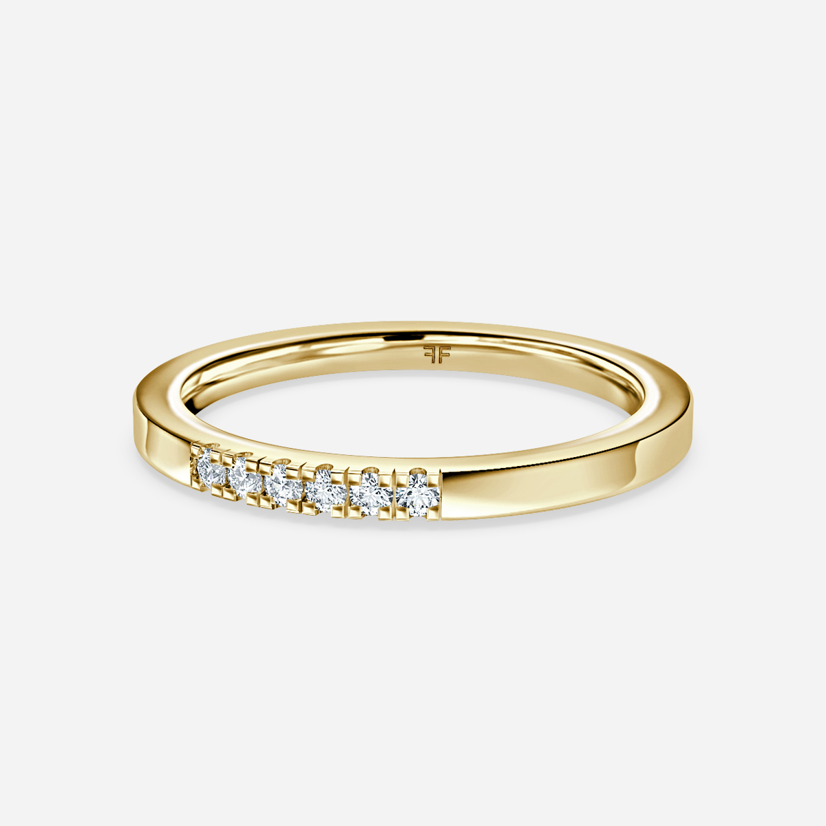 Pave Diamond Wedding Ring In Yellow Gold