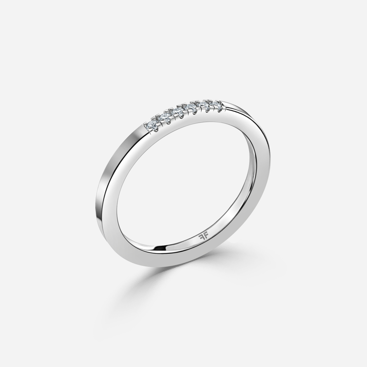 Pave Diamond Wedding Ring In White Gold