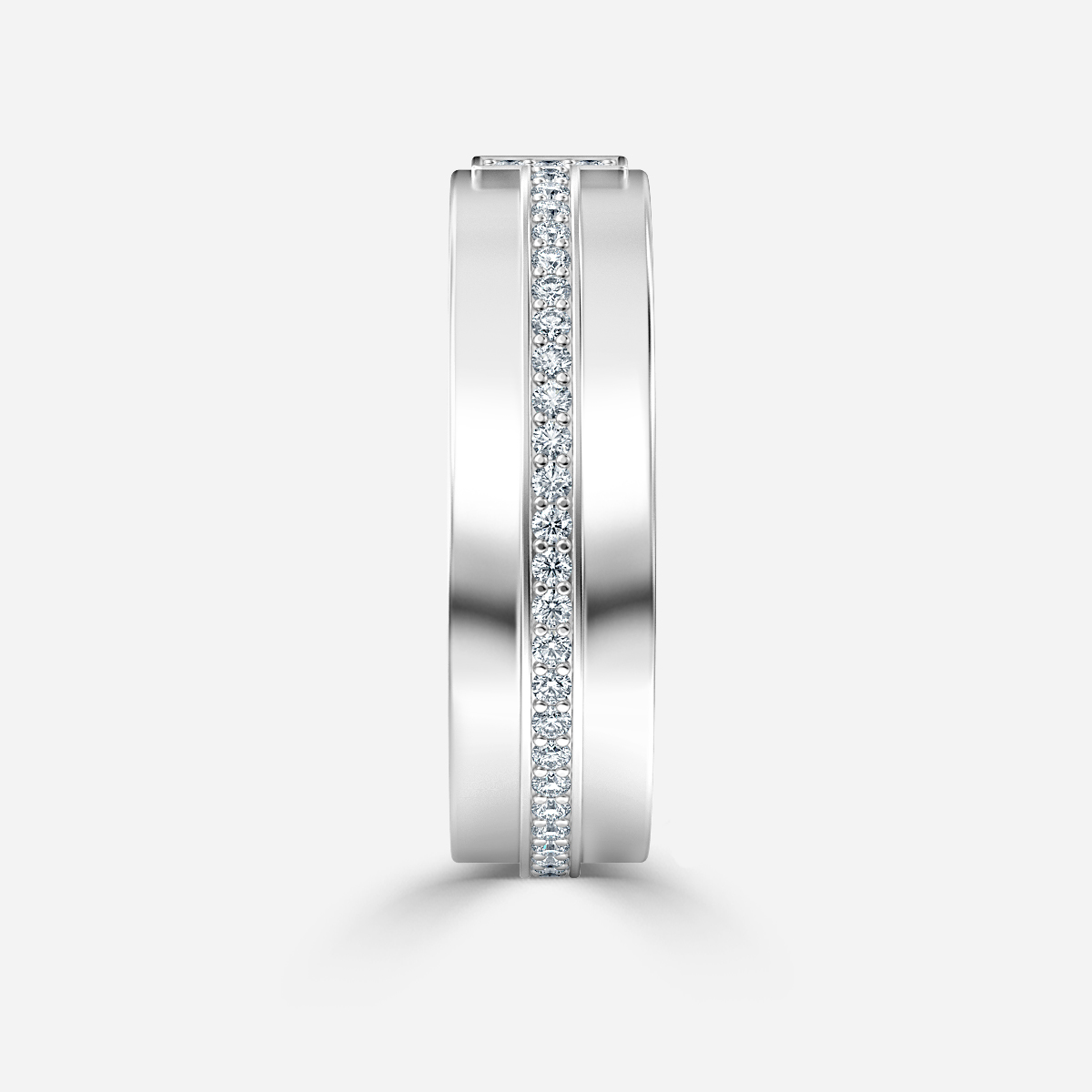 Platinum Narrow Diamond Wedding Ring