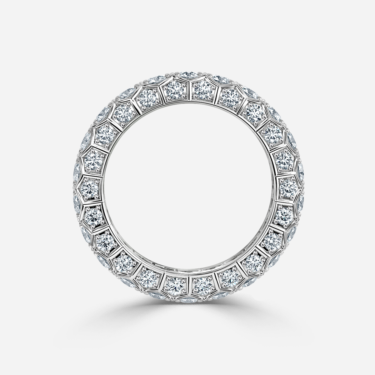 Hexa Diamond Eternity Ring In White Gold
