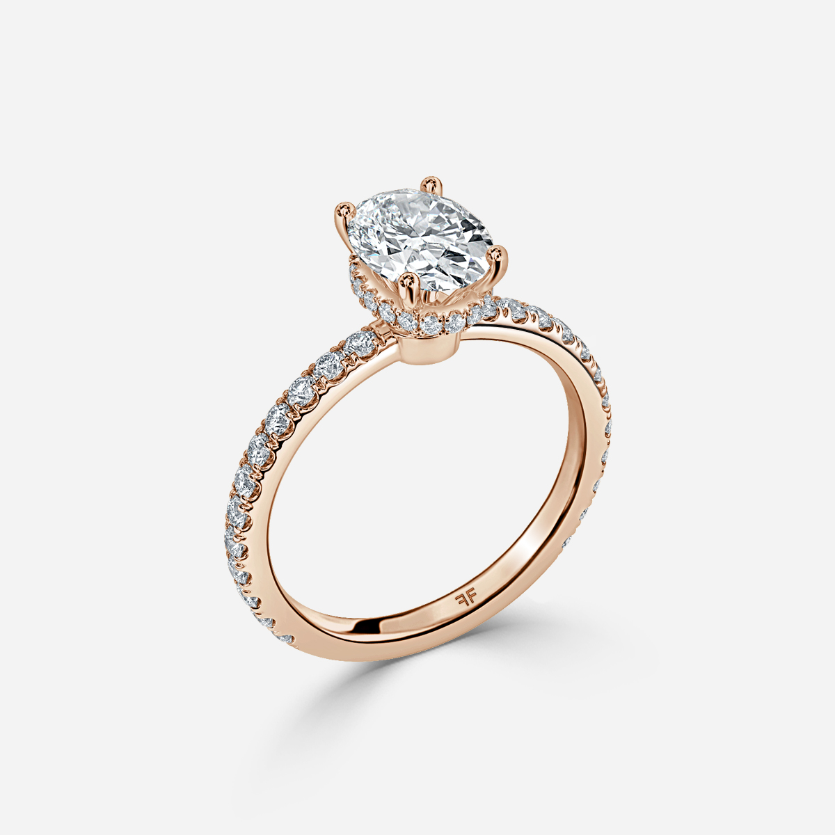 Rose Gold Hidden Halo Engagement Ring