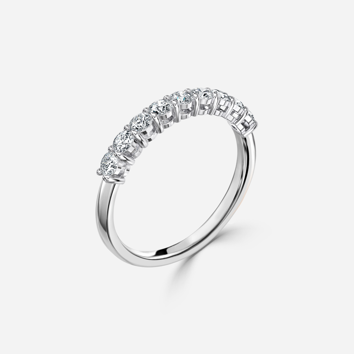 Shared Single Claw Set Wedding Ring In Platinum