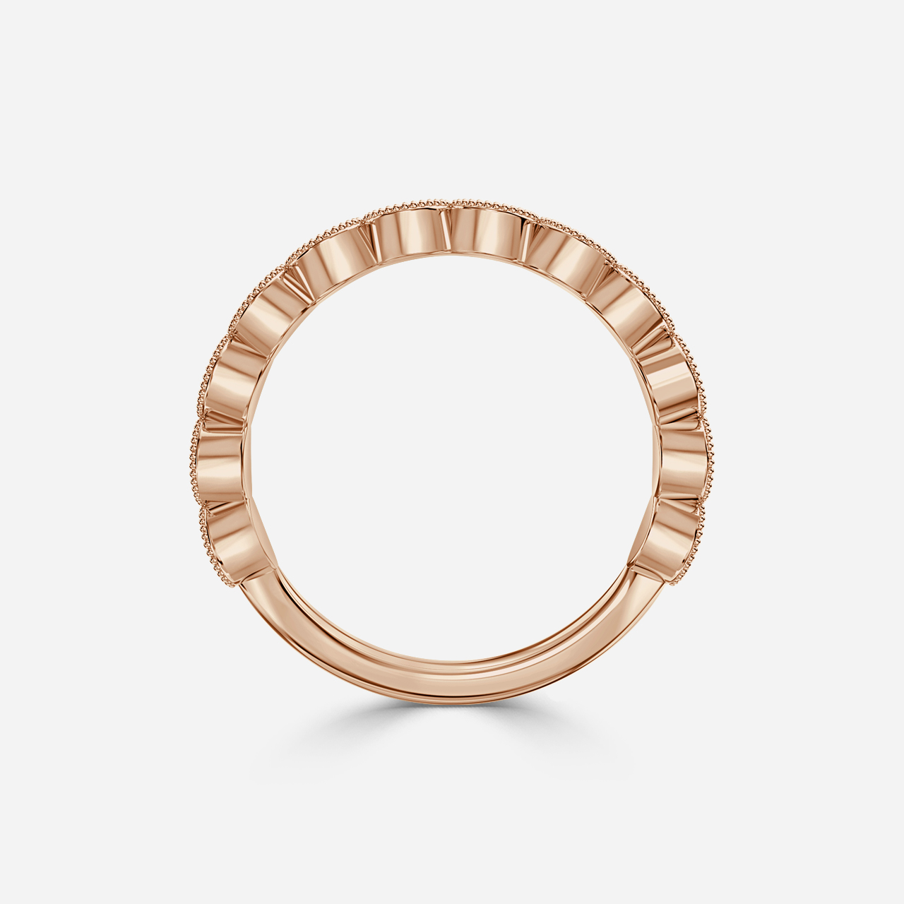 Miligrain Diamond Wedding ring In Rose Gold