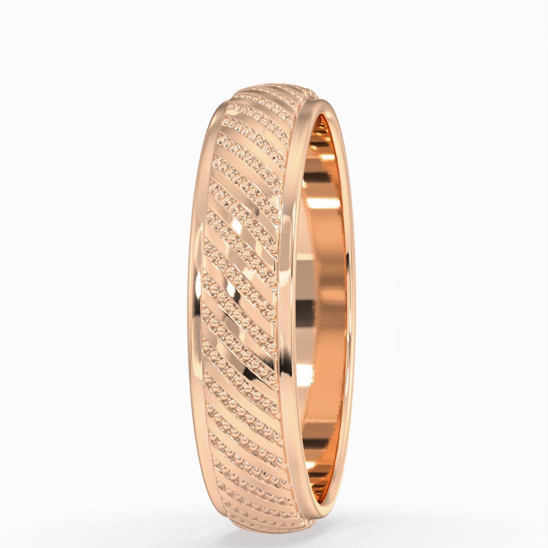 Cooper Rose Gold Miligrain Men's Wedding Ring