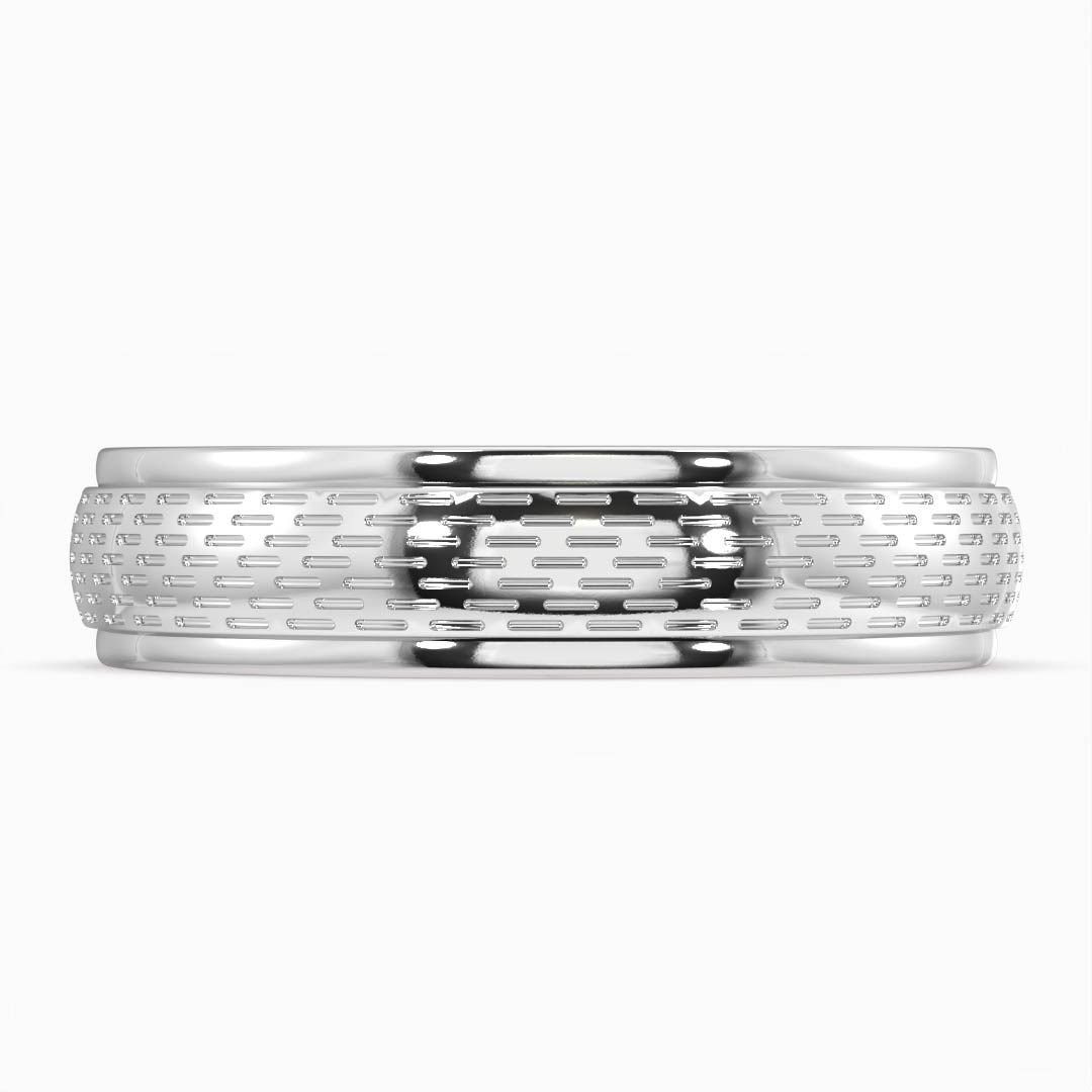 Russell White Gold Men's Wedding Ring Flawless Fine Jewellery London