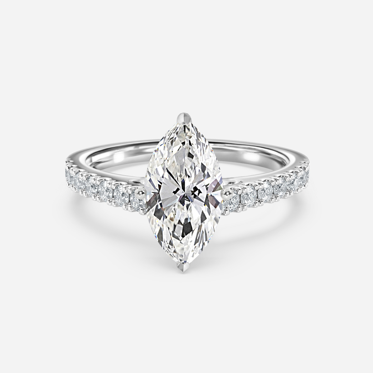 Platinum Secret Hidden Halo Diamond Ring