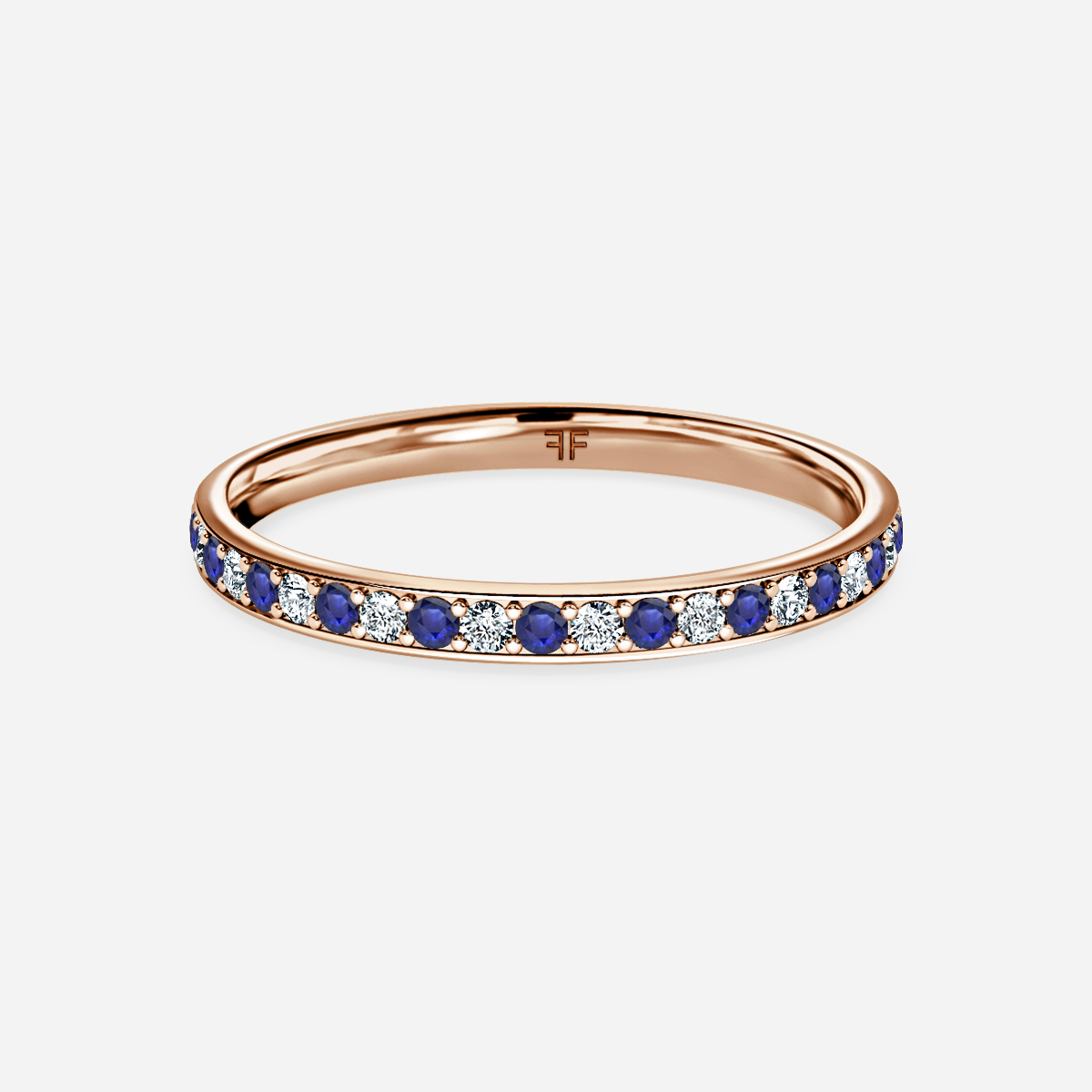 Arianna Sapphire Full Eternity Wedding Ring In Rose Gold