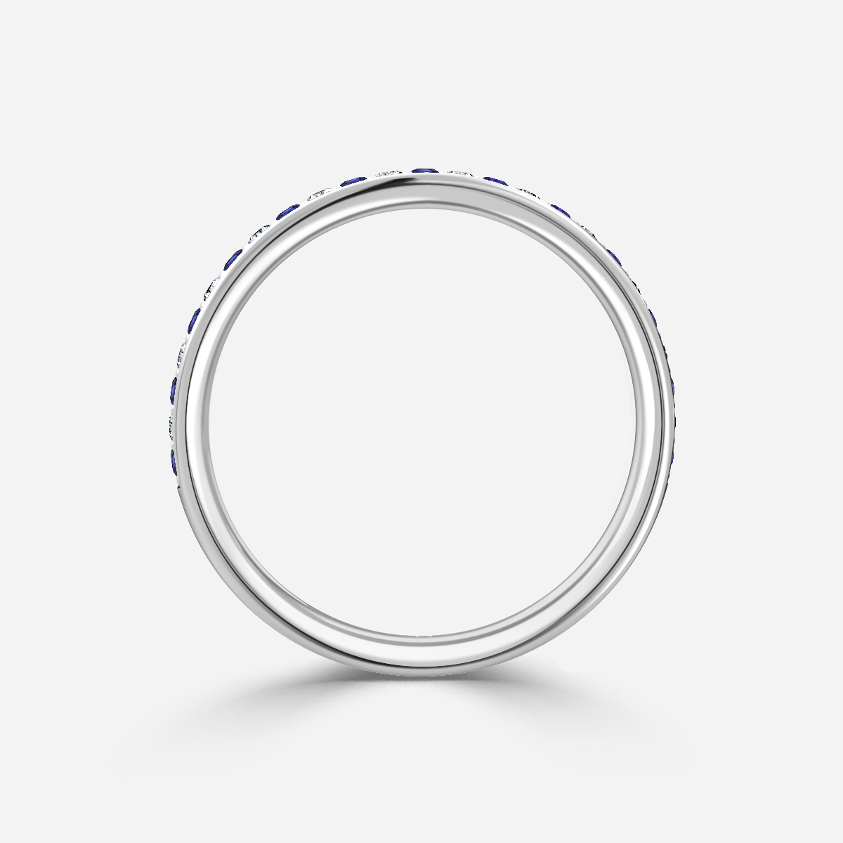 Arianna Sapphire Half Eternity Wedding Ring In Platinum