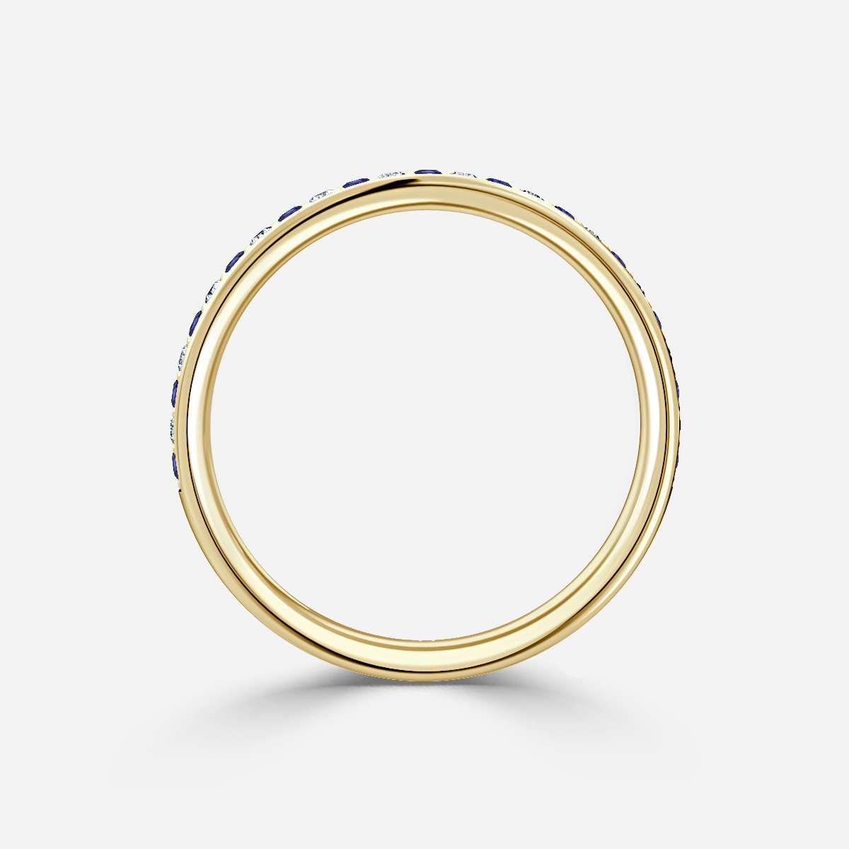 Arianna Sapphire Half Eternity Wedding Ring In Yellow Gold
