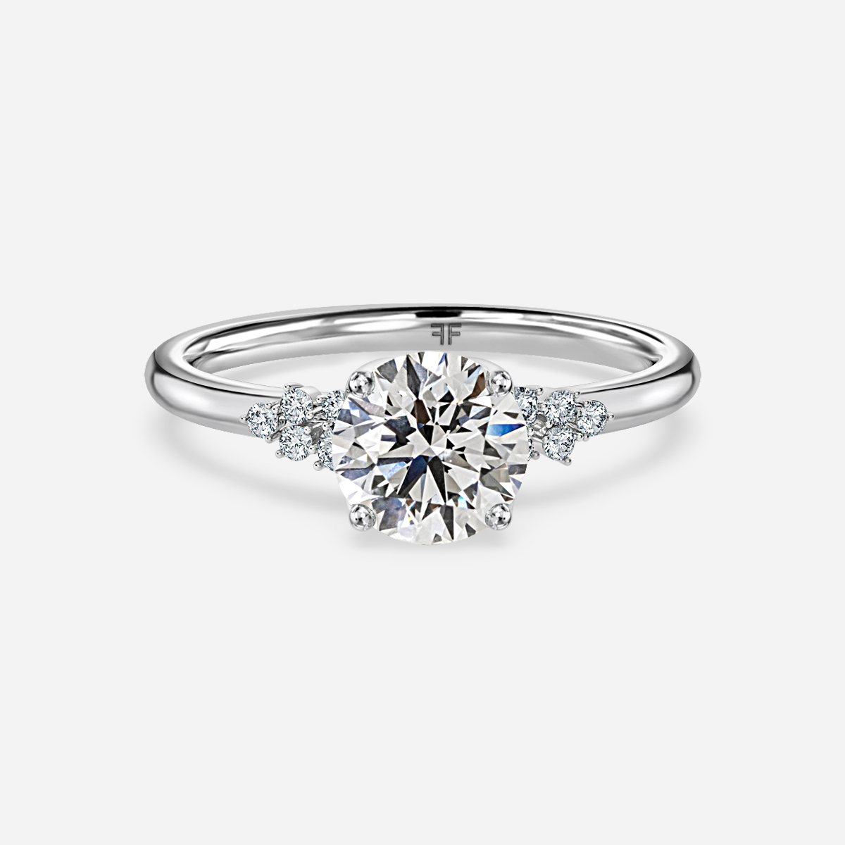 Everest Platinum Flower Engagement Ring