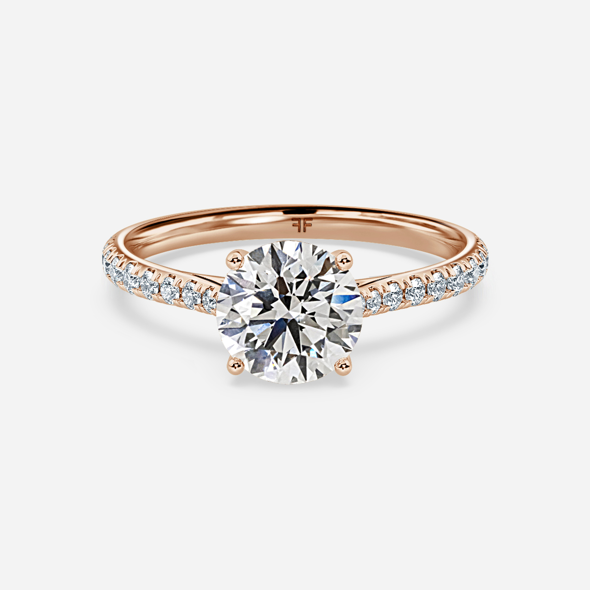 Odette Rose Gold Diamond Band Engagement Ring