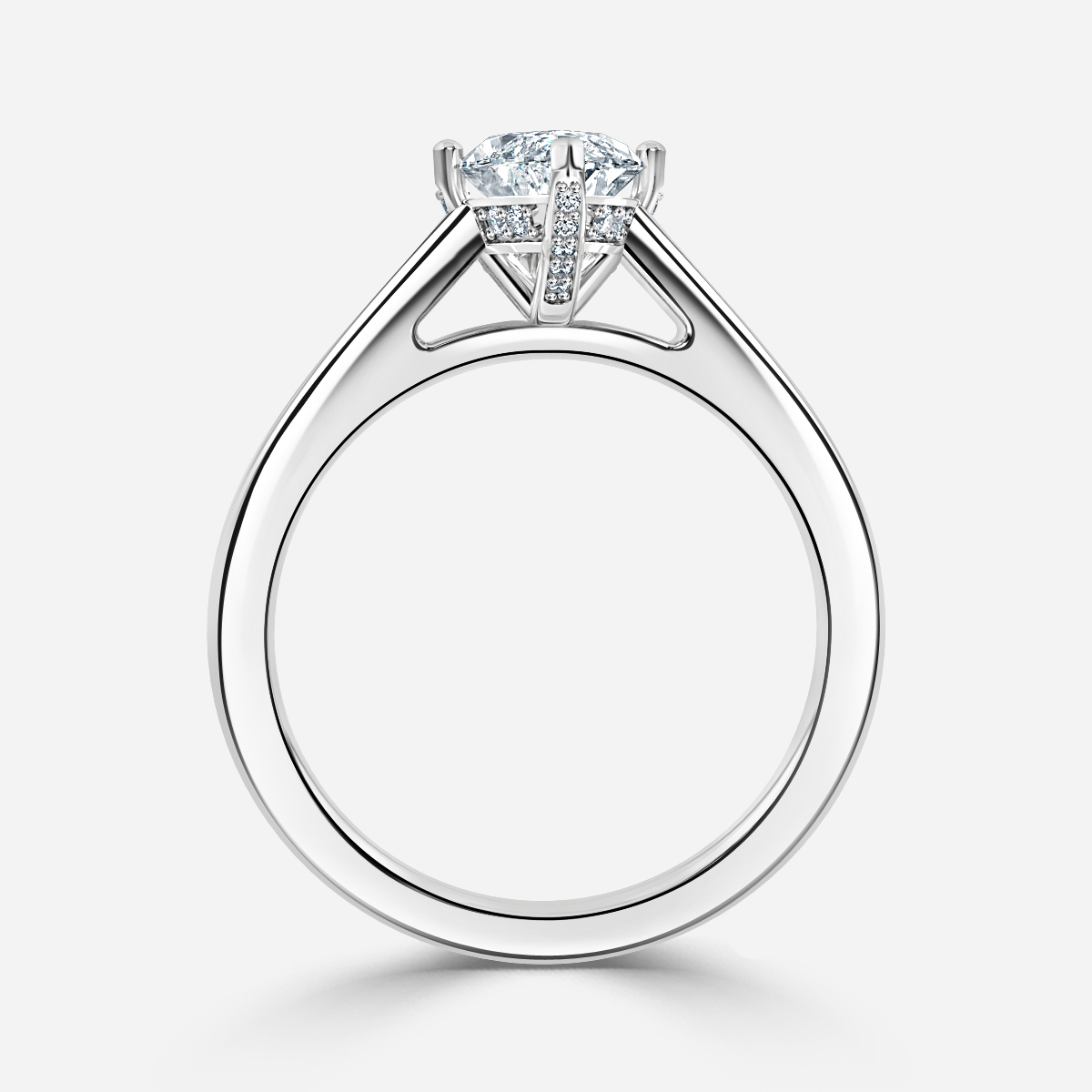Bella Platinum Hidden Halo Engagement Ring