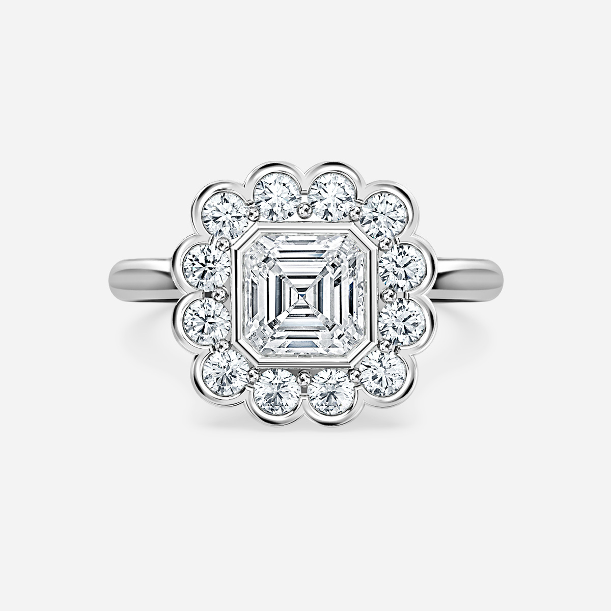 Soleil Platinum Cluster Engagement Ring